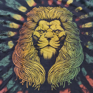 Graphic T-Shirt Mens XL DOM Lion Art Rastafari AOP Front Short Sleeve Tee
